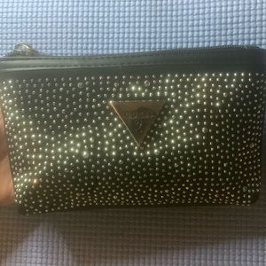 Black sparkly makeup bag